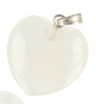 Ketting hanger  Bergkristal - Hart / 2 cm