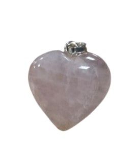Ketting hanger Rozekwarts - Hart / 1,2 cm