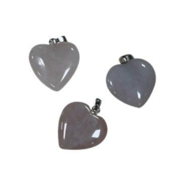 Ketting hanger Rozekwarts - Hart / 1,2 cm