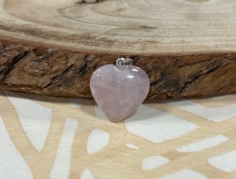 Ketting hanger Rozekwarts - Hart / 2 cm