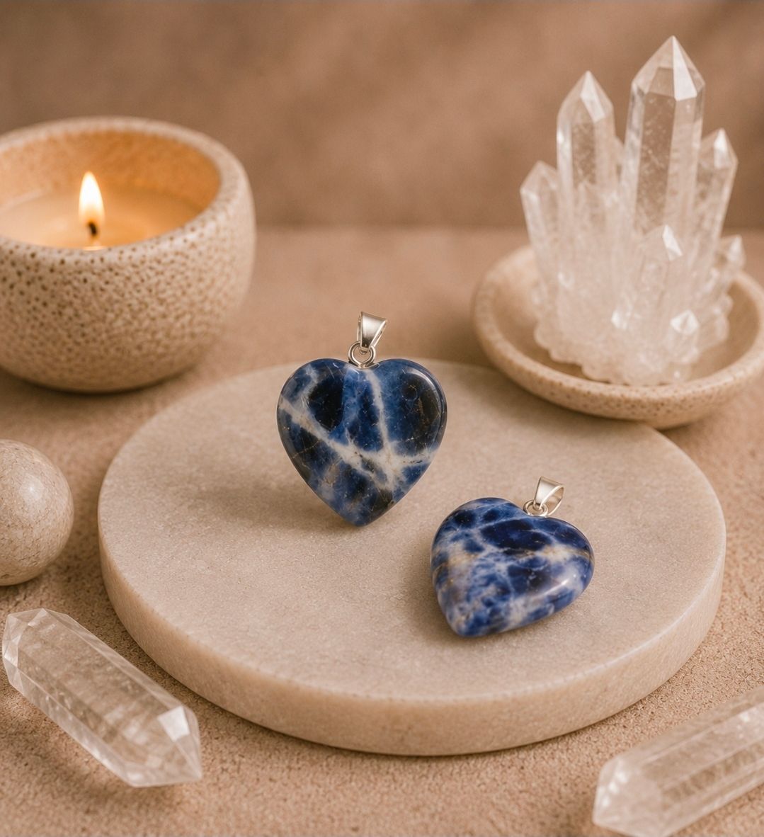 Necklace pendant Sodalite - Hart / 2 cm