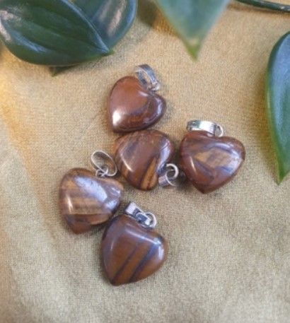 Ketting hanger Tijgeroog - Hart / 1,2 cm