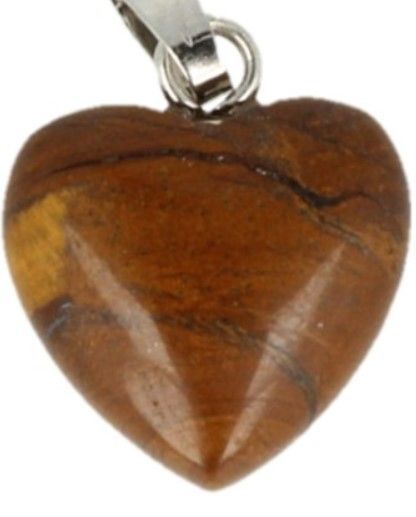 Ketting hanger Tijgeroog - Hart / 1,2 cm