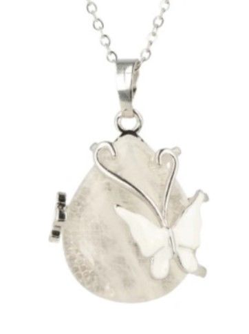 Ketting hanger Bergkristal - Vlinder / 2 cm