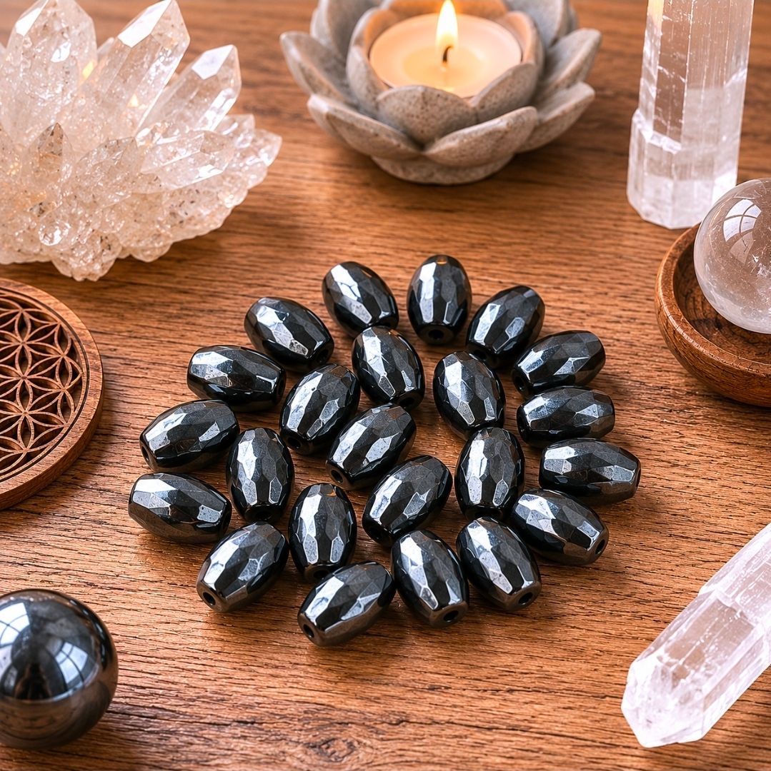 Hematite Oval Beads - Bag of 20 beads 0.6 cm