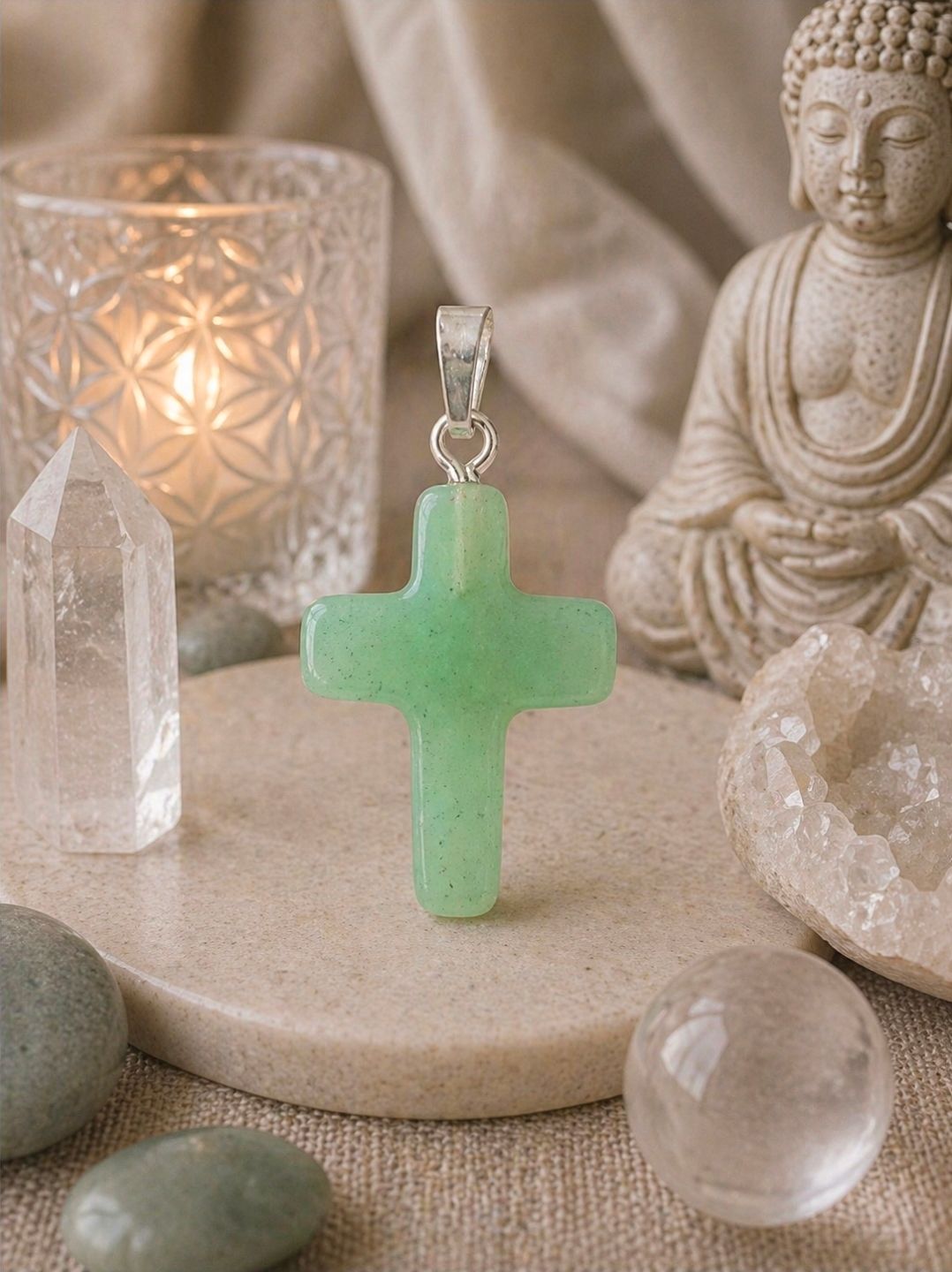 Cross Pendant Aventurine