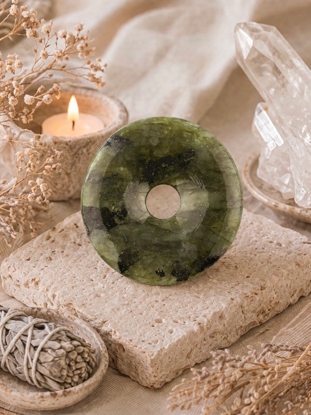 Labradoriet Donut - 50 MM