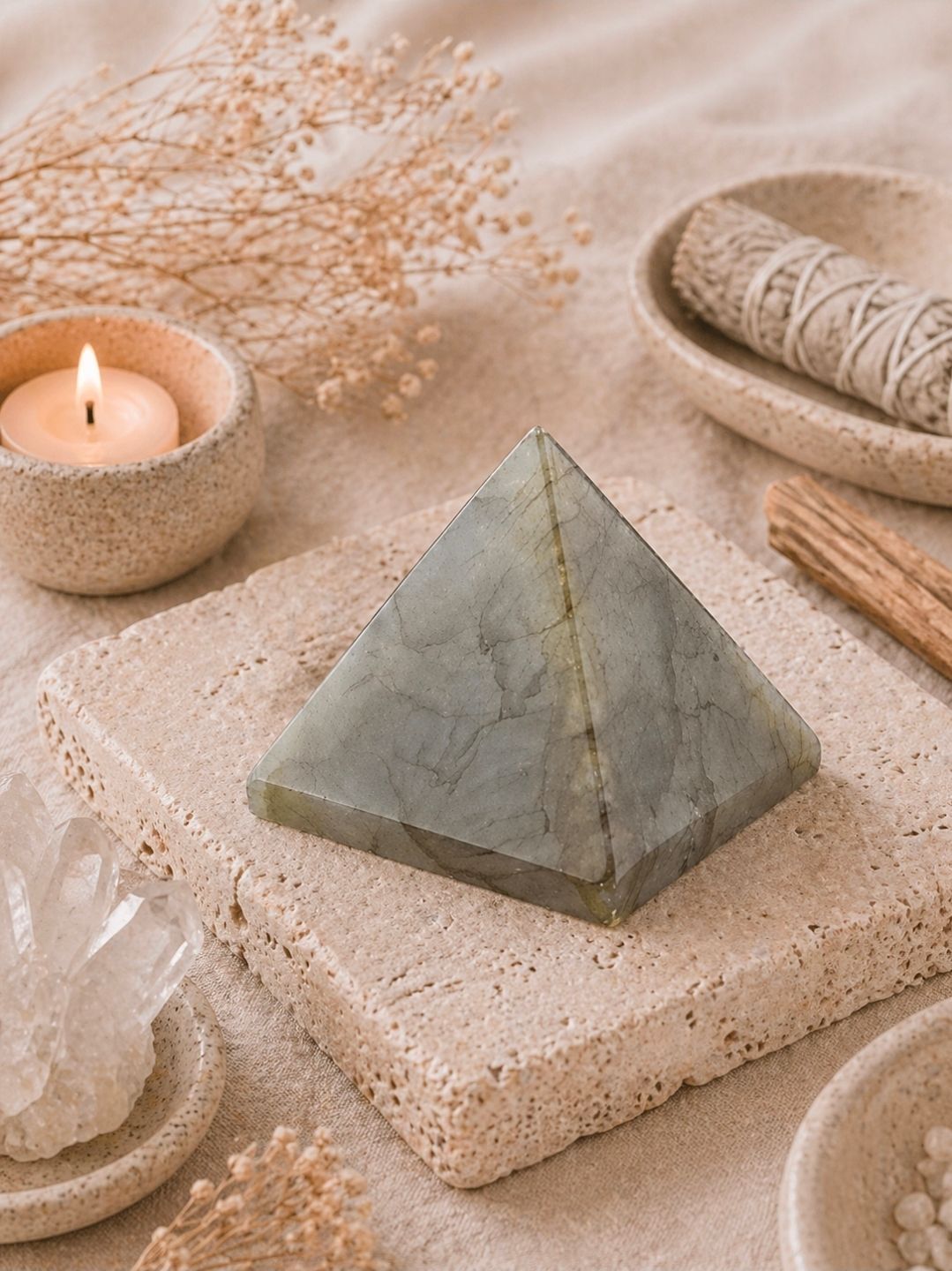 Labradorite gemstone pyramid - 3.5 cm