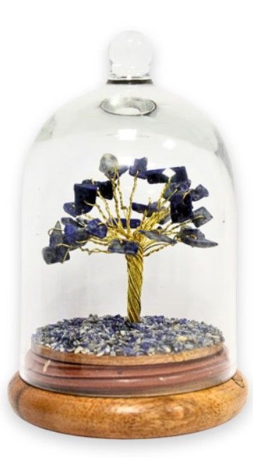 Lapis Lazuli Edelsteen Boompje - Glazen Stolp