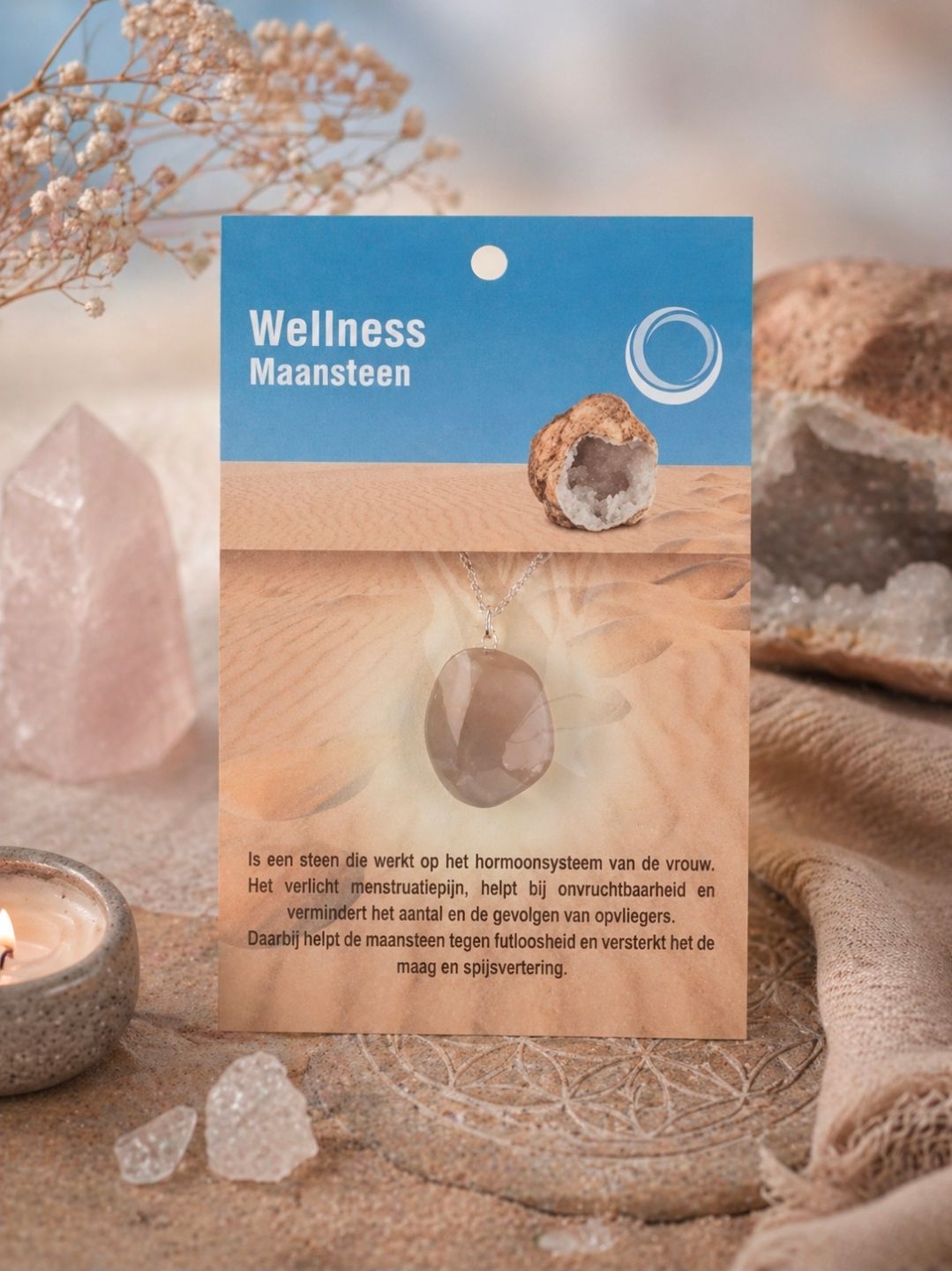 Moonstone Health Pendant   Necklace