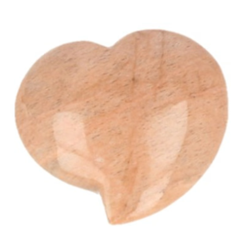 Maansteen Oranje/Perzik - Hart / 6-7 cm