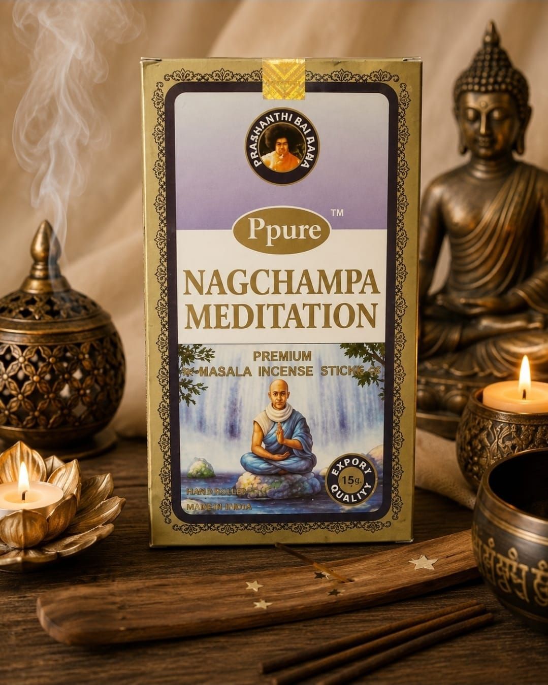 Meditation Nagchampa - Pure Wierook / 15 st.