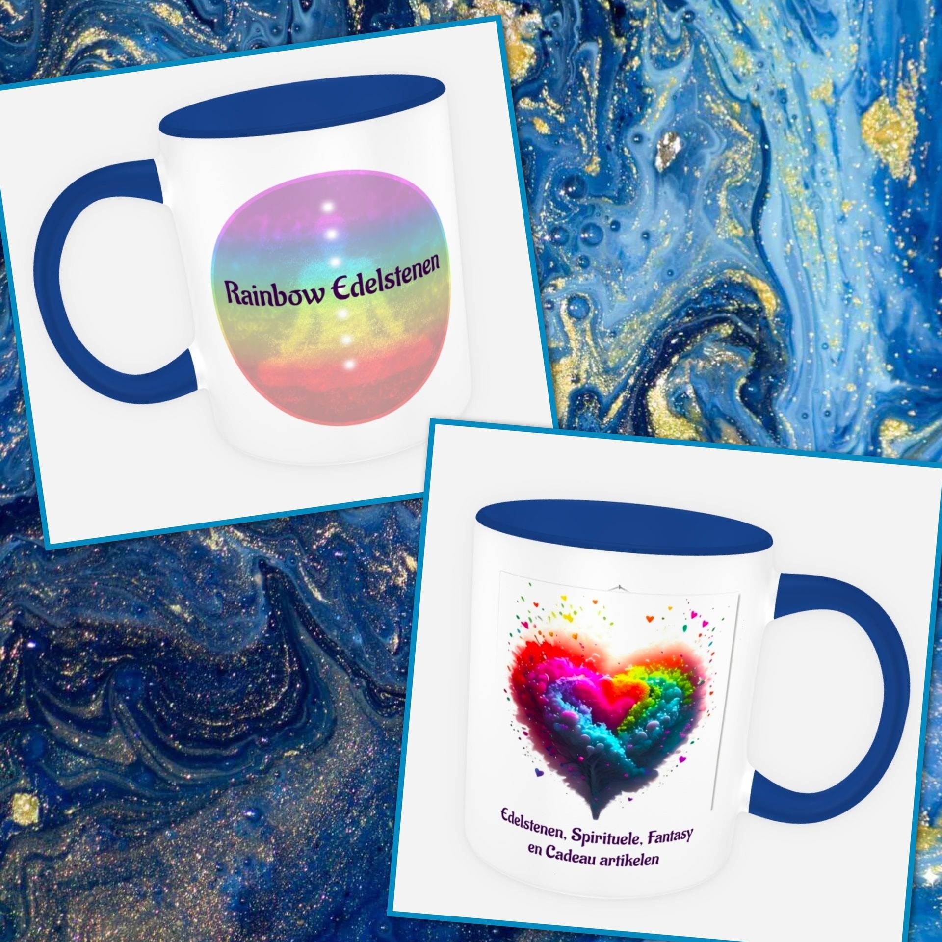 Beker Rainbow Edelstenen - Blauw