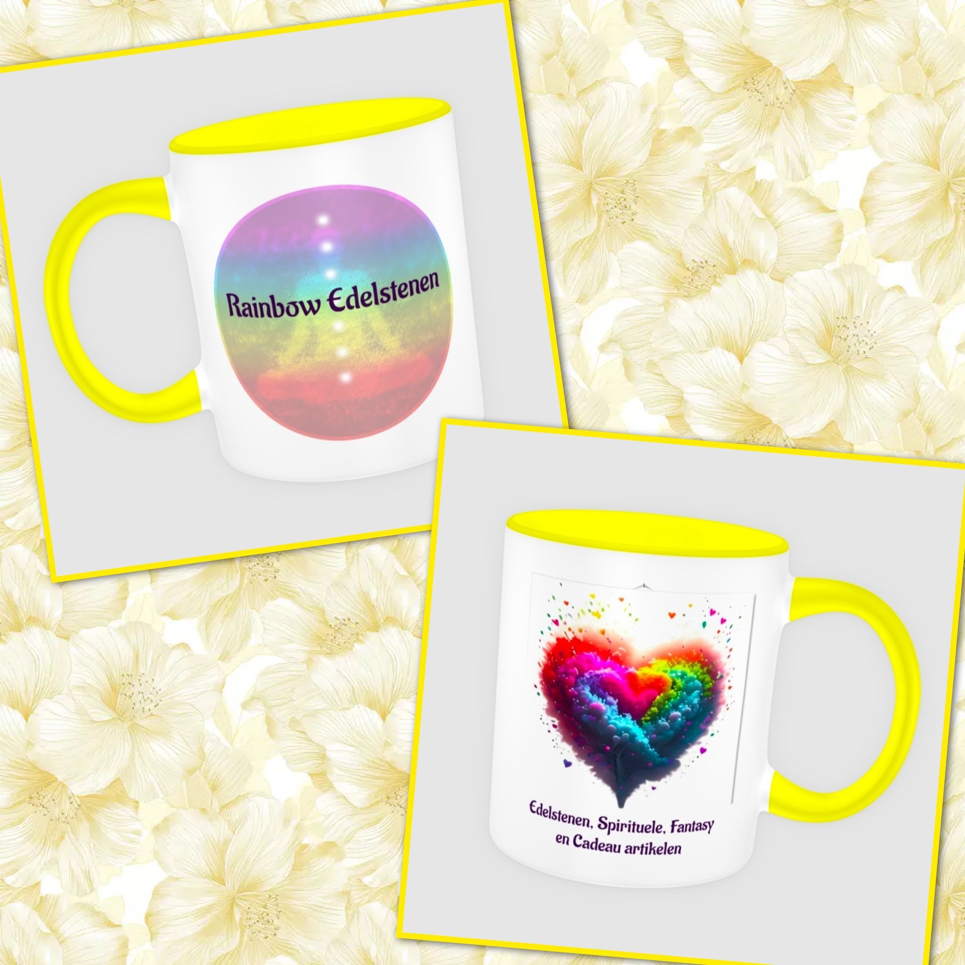 Beker Rainbow Edelstenen - Geel