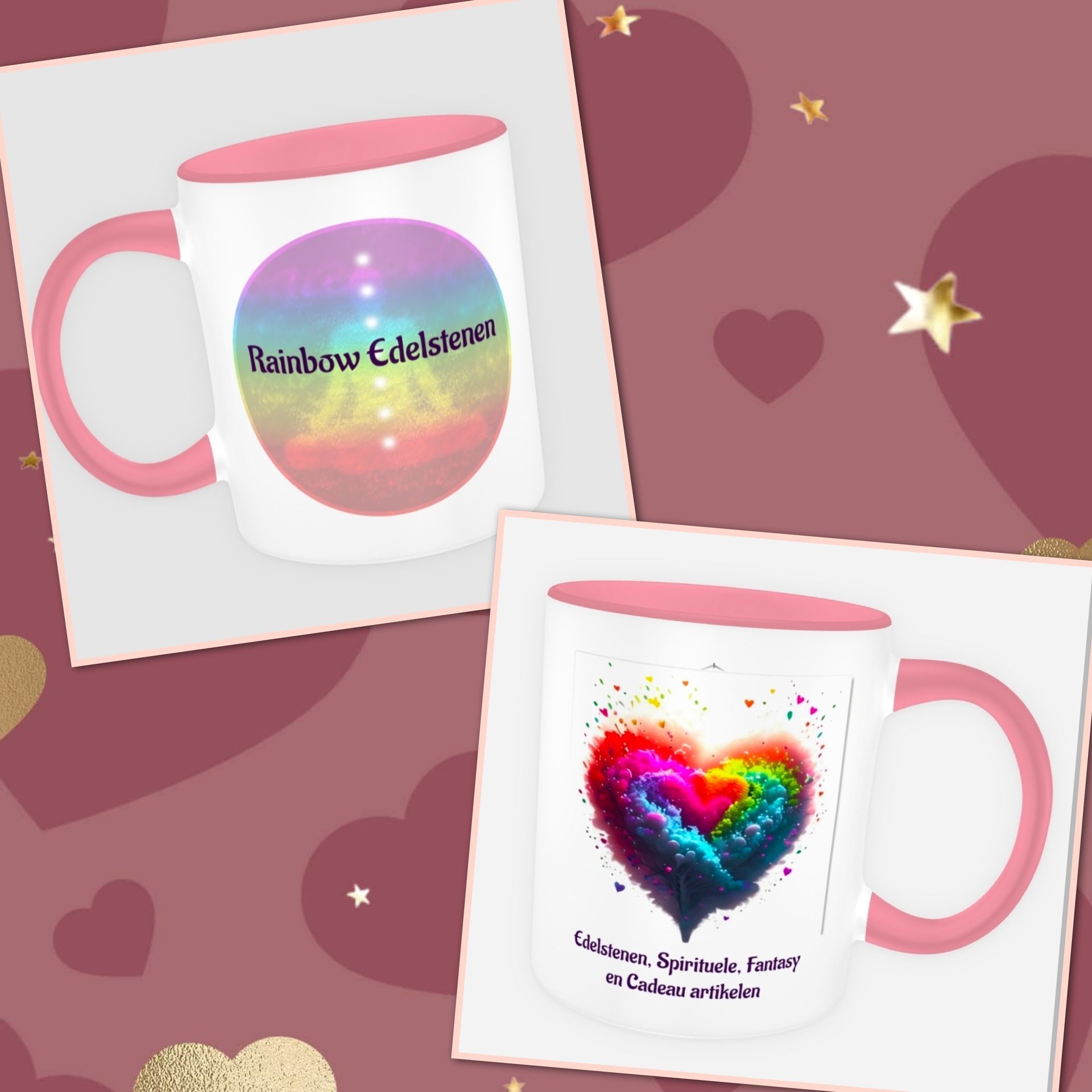 Beker Rainbow Edelstenen - Roze