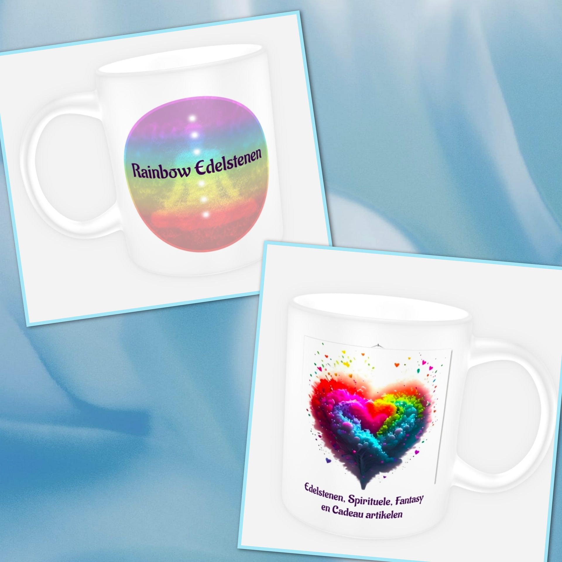 Beker Rainbow Edelstenen - Wit