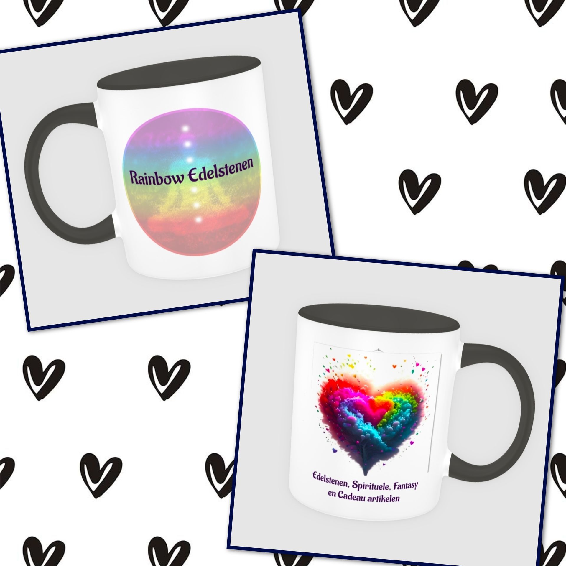 Beker Rainbow Edelstenen - Zwart