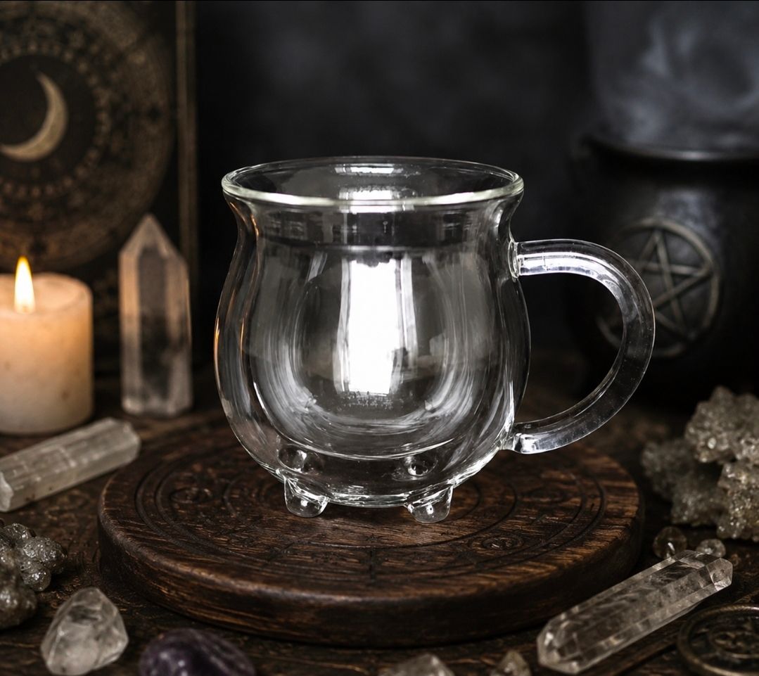 Beautiful Tea Glass Witches Cauldron