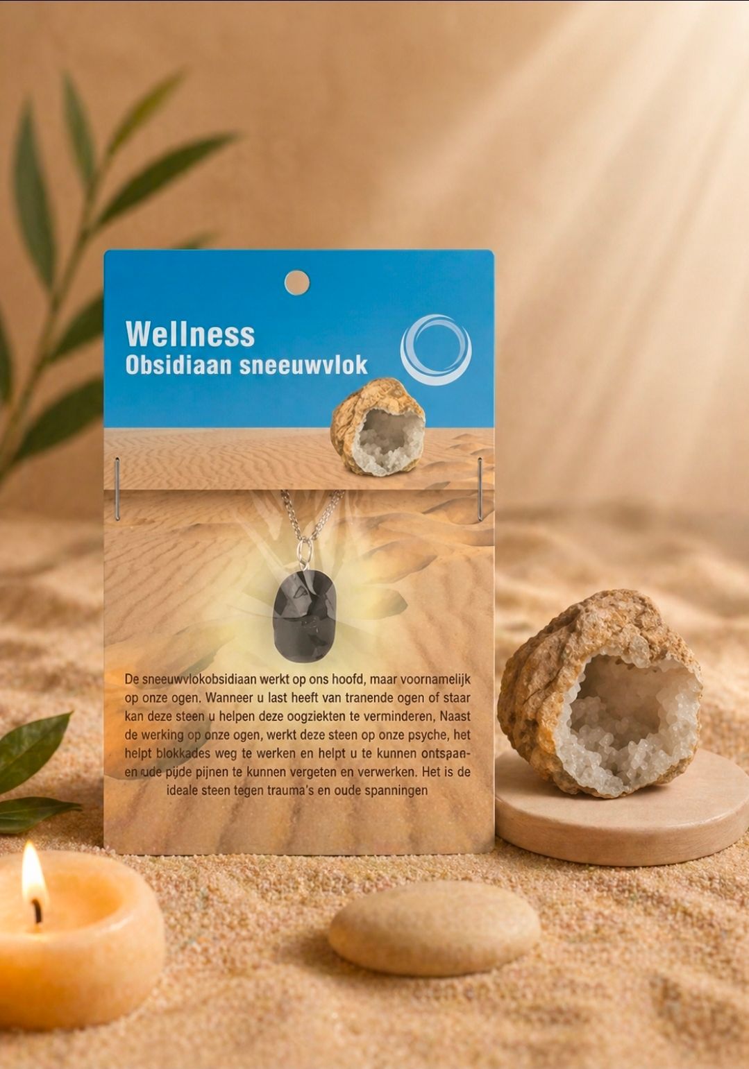 Obsidian Snowflake Health Pendant   Necklace