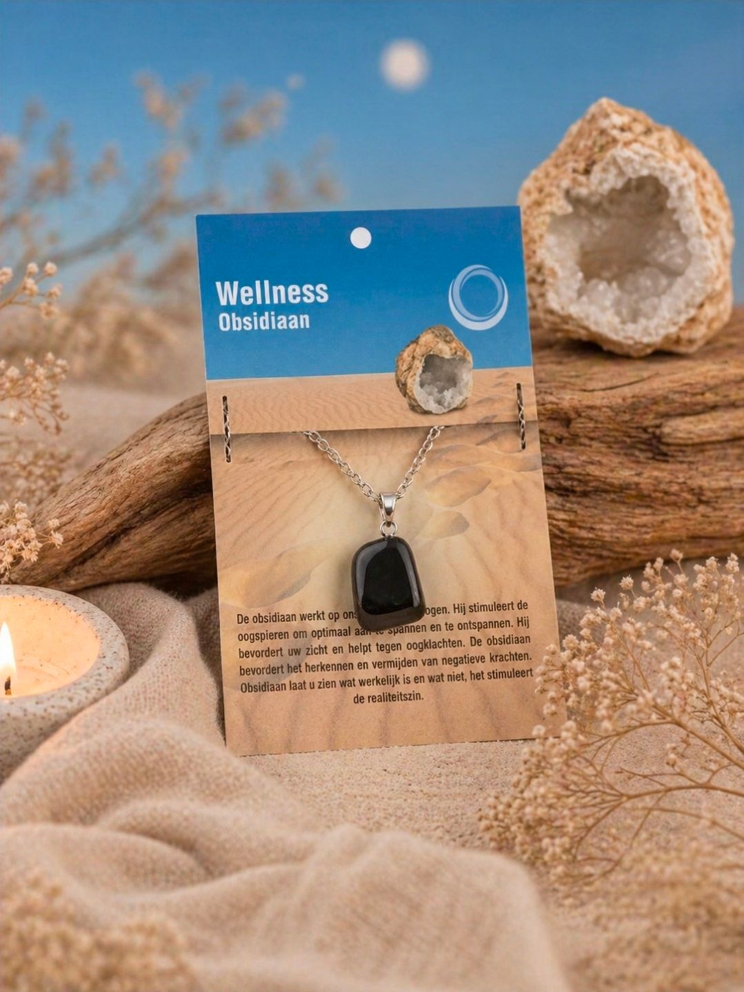 Obsidian Health Pendant   Necklace