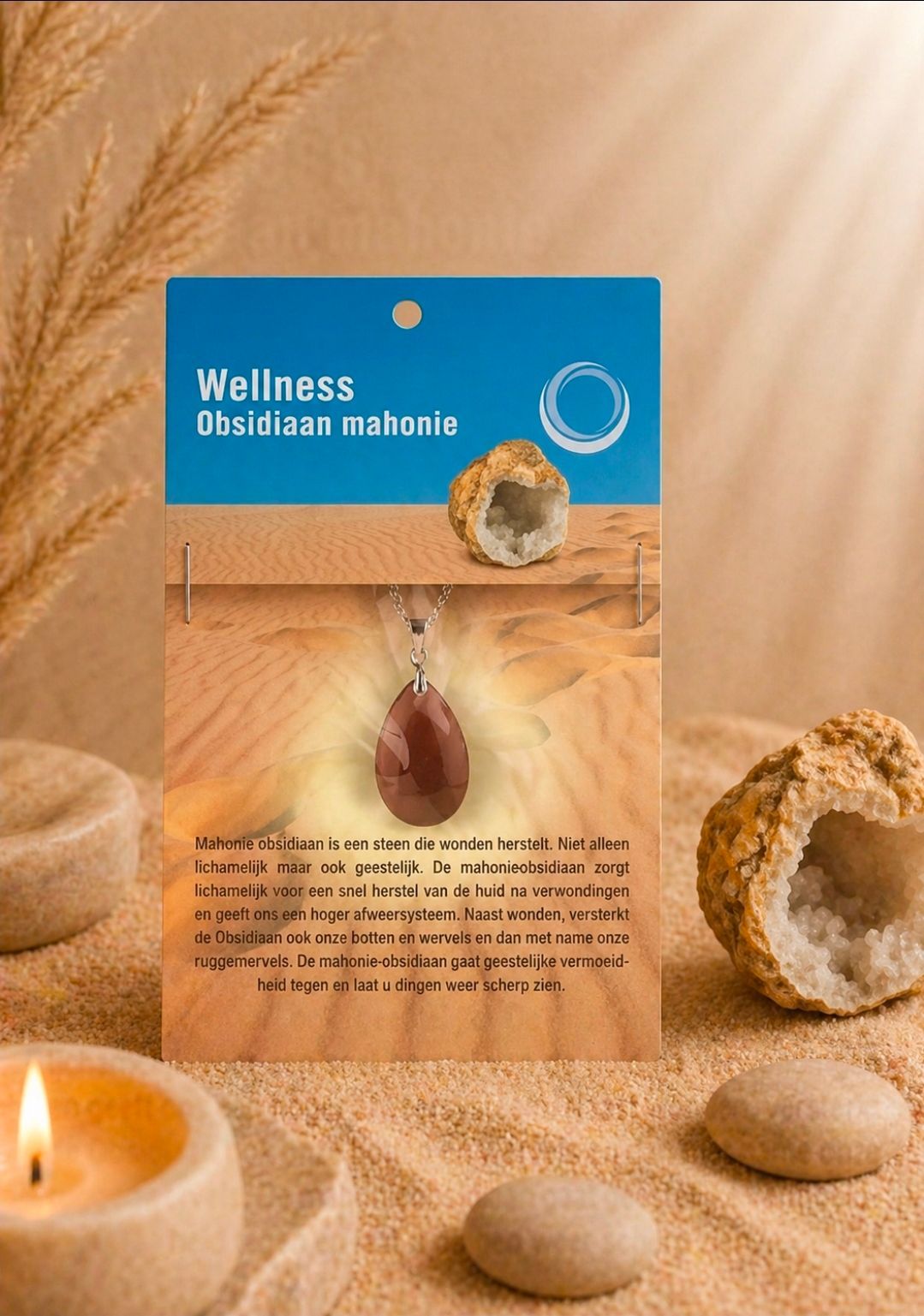 Obsidian Mahogany Health Pendant   Necklace