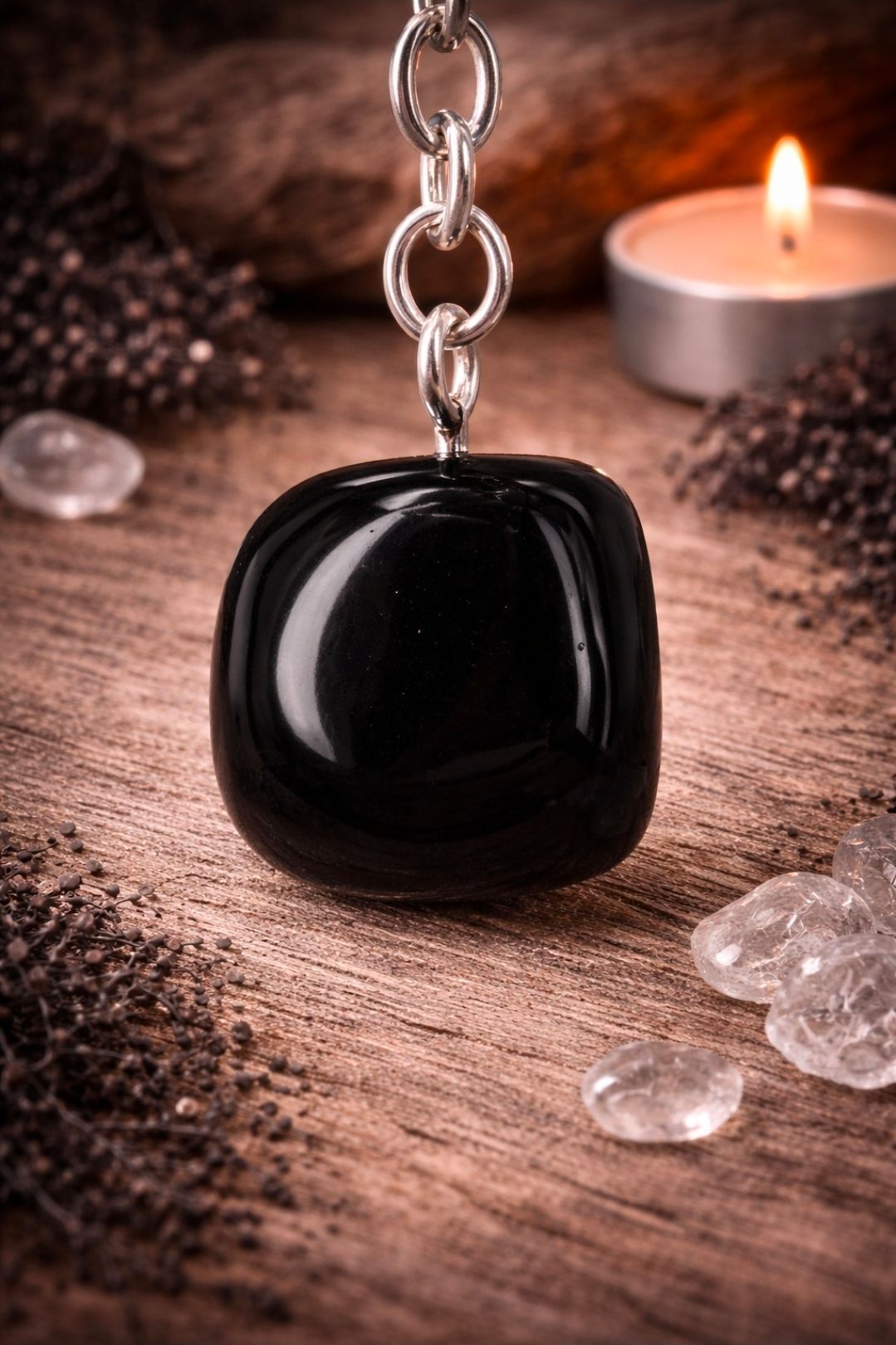 Obsidiaan Sleutelhanger