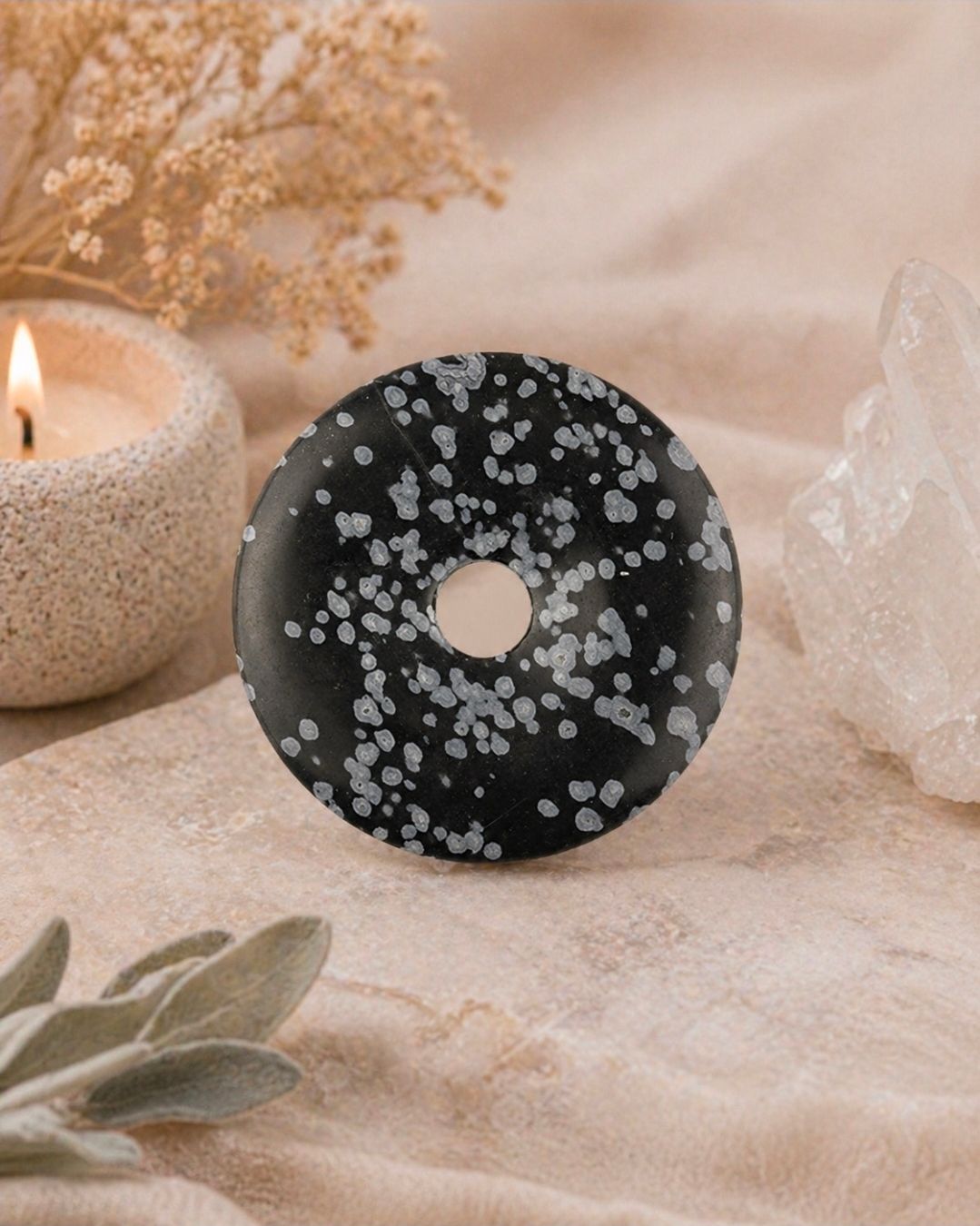 Obsidian Snowflake Donut - 50 MM