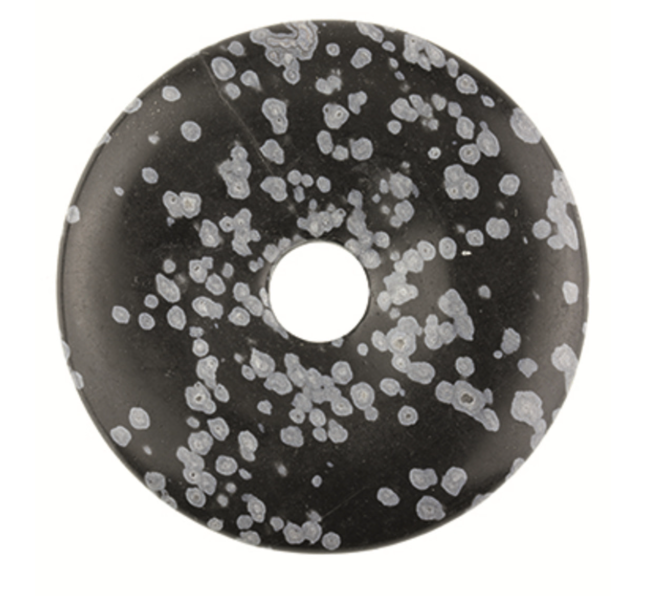 Obsidiaan Sneeuwvlok Donut - 4 cm