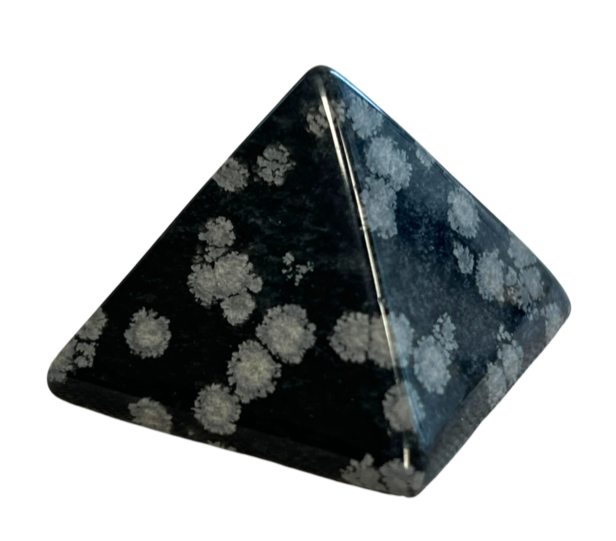 Obsidiaan Sneeuwvlok Edelsteen Piramide - 3,5 cm
