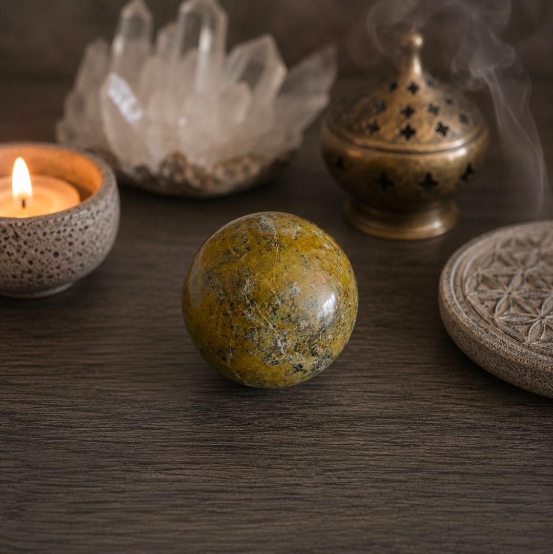 Opal Dendrite Gemstone Ball - 246 gr. / Silvia's Gemstones