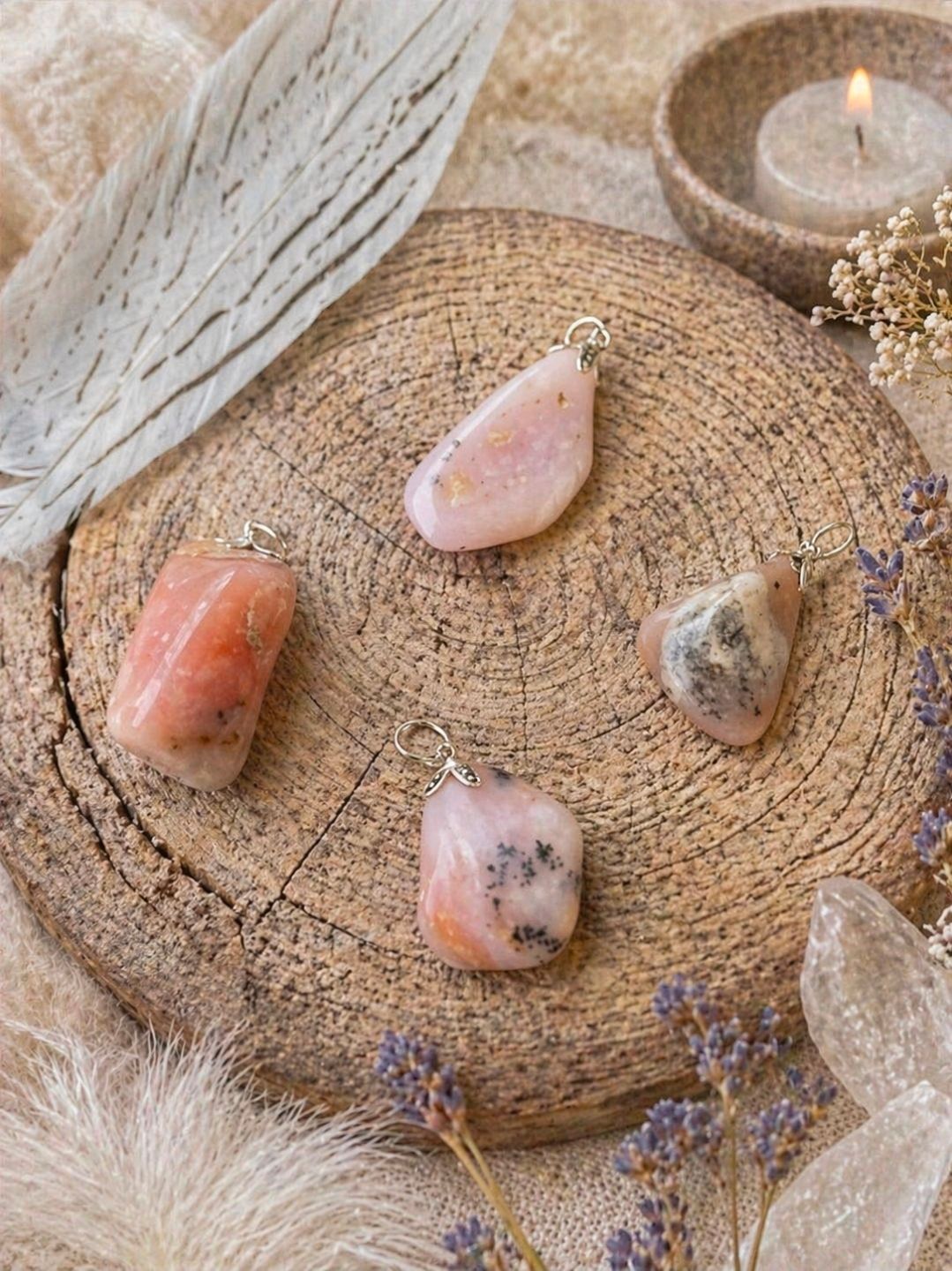 Pink Opal Pendant (October birthstone)