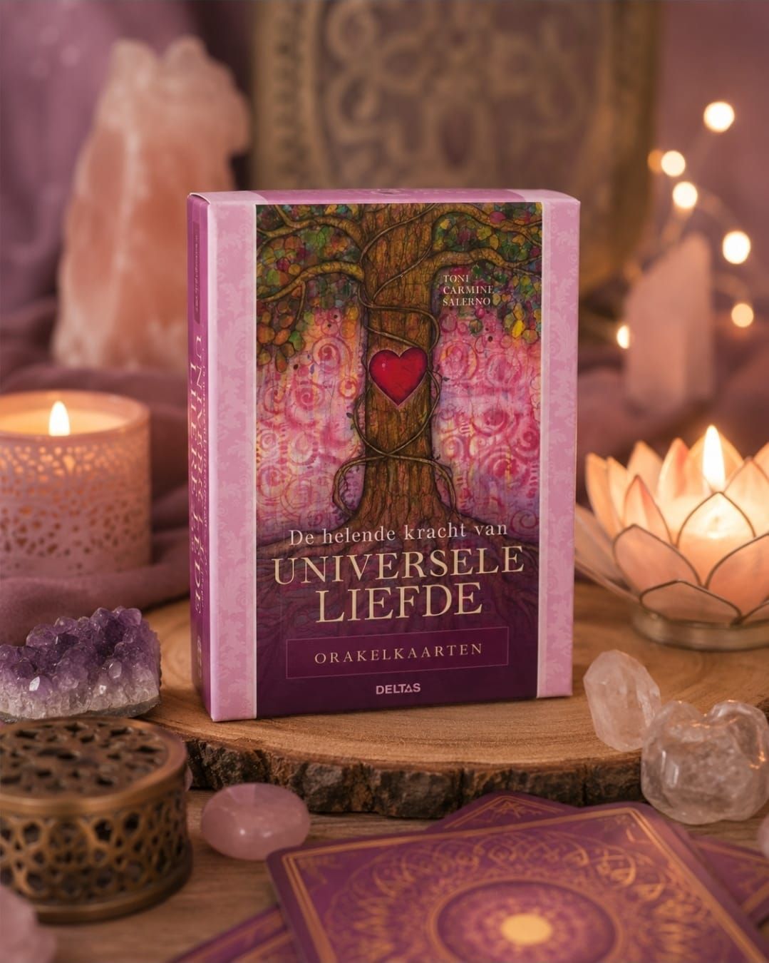 Een roze boek met de titel 
