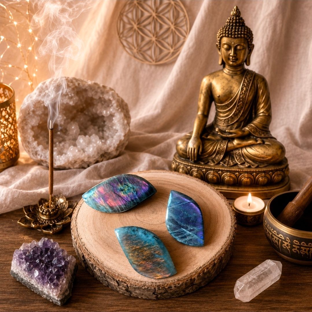 Purple Labradorite Leaf with Flash (MG)