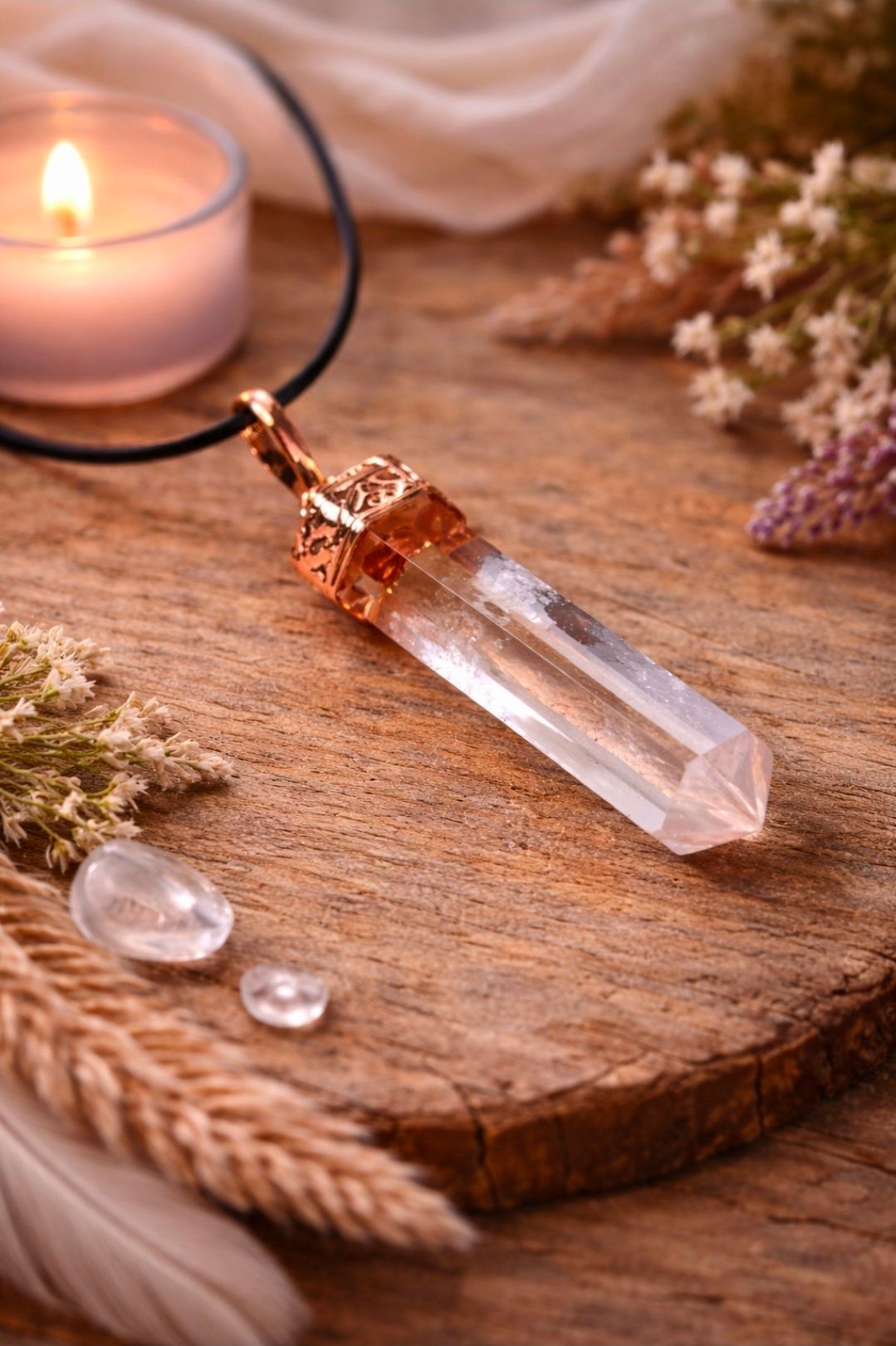 Bergkristal hanger - Punt