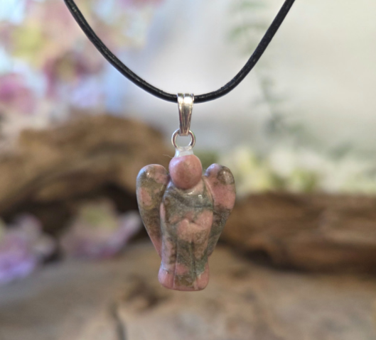 Rhodoniet Engelen Hanger - 2 cm