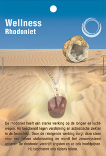 Rhodoniet Gezondheidshanger + Ketting