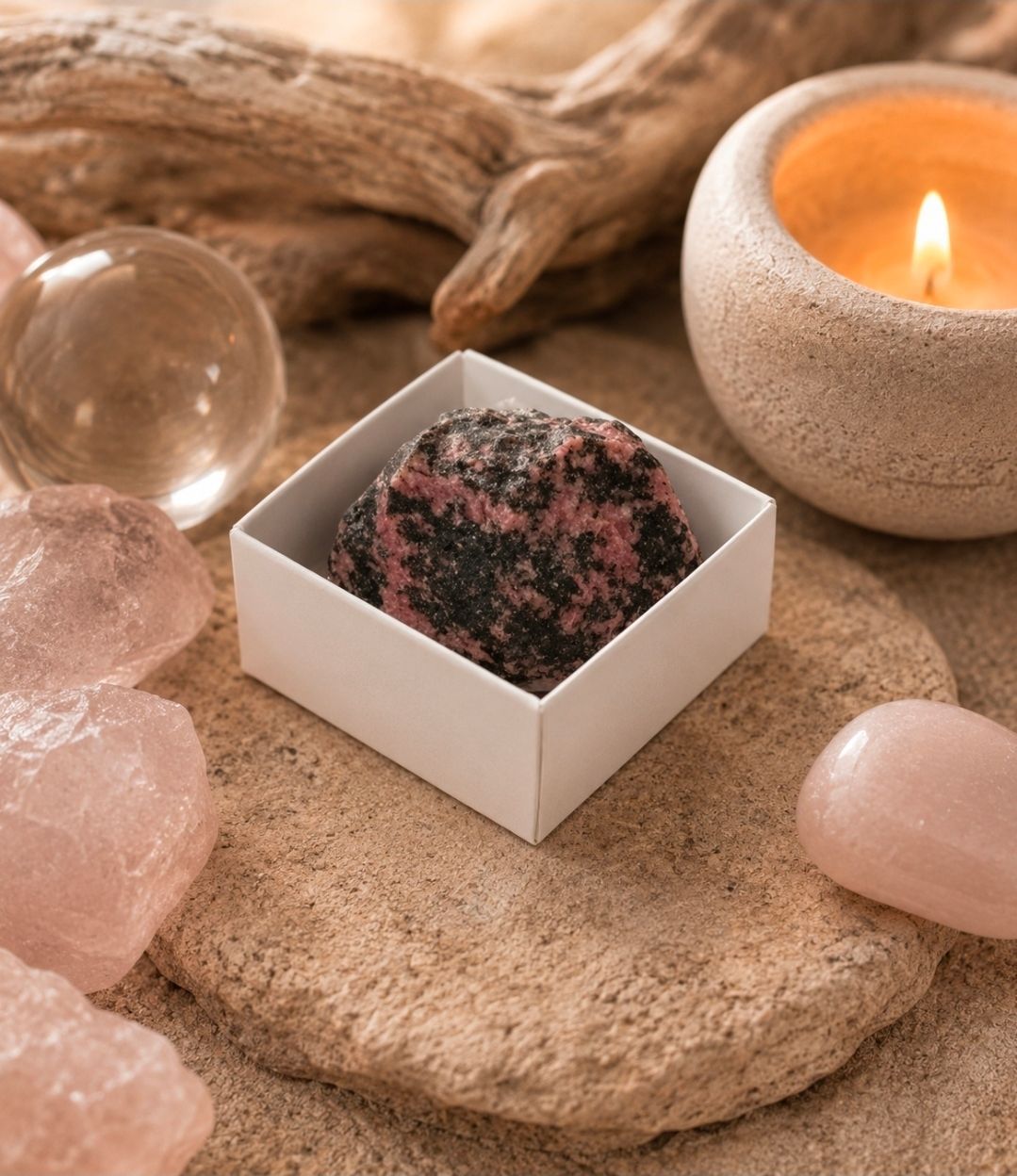 Rhodonite in a box