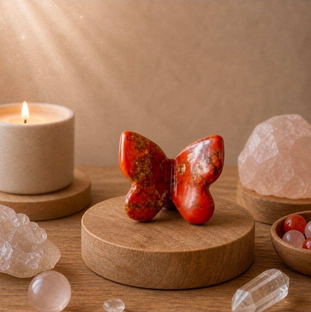 Red Jasper Mini Gemstone Butterfly – 3 cm (MG)