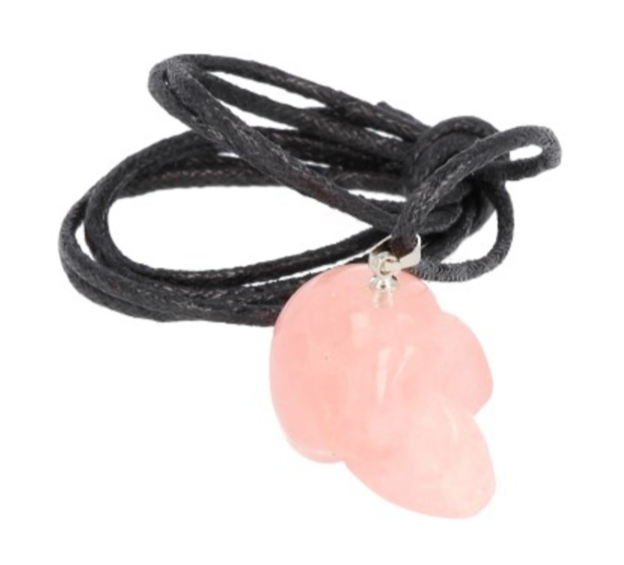 Schedel Hanger Rozekwarts met waskoord