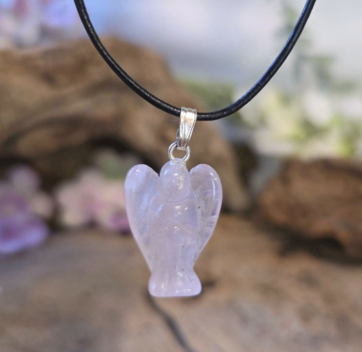 Rozekwarts Engelen Hanger - 2 cm