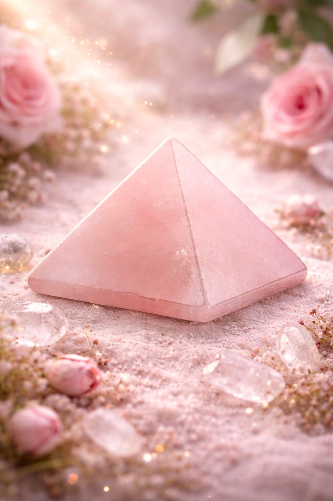 Rozenkwarts Edelsteen Piramide -  3,5 cm