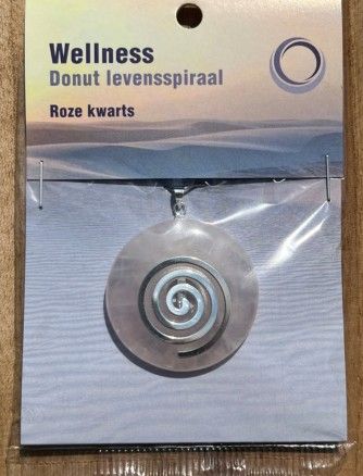 Rozekwarts Donut hanger - Spiraal / 4 cm
