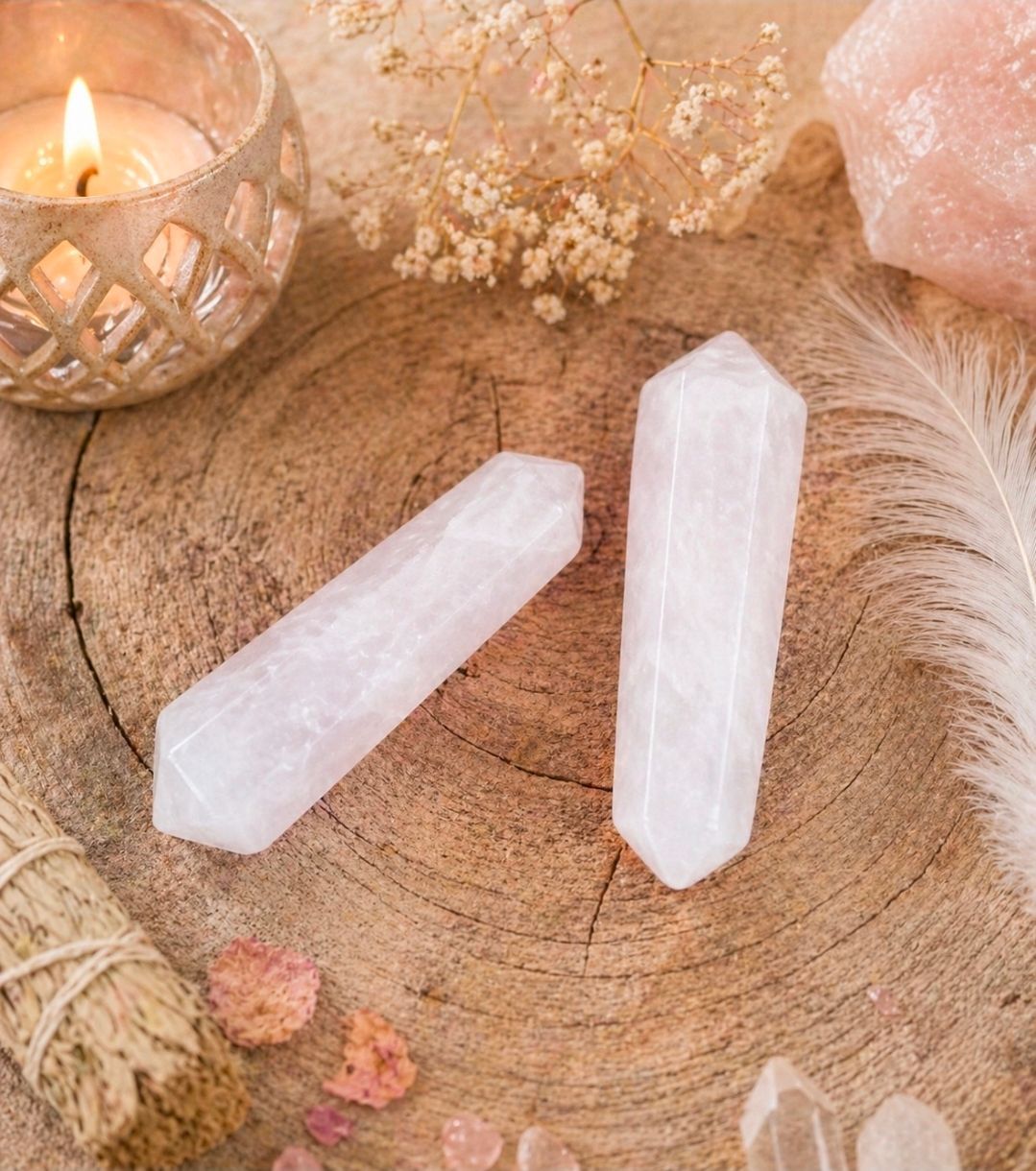 Rose Quartz Double Terminated - 5 cm