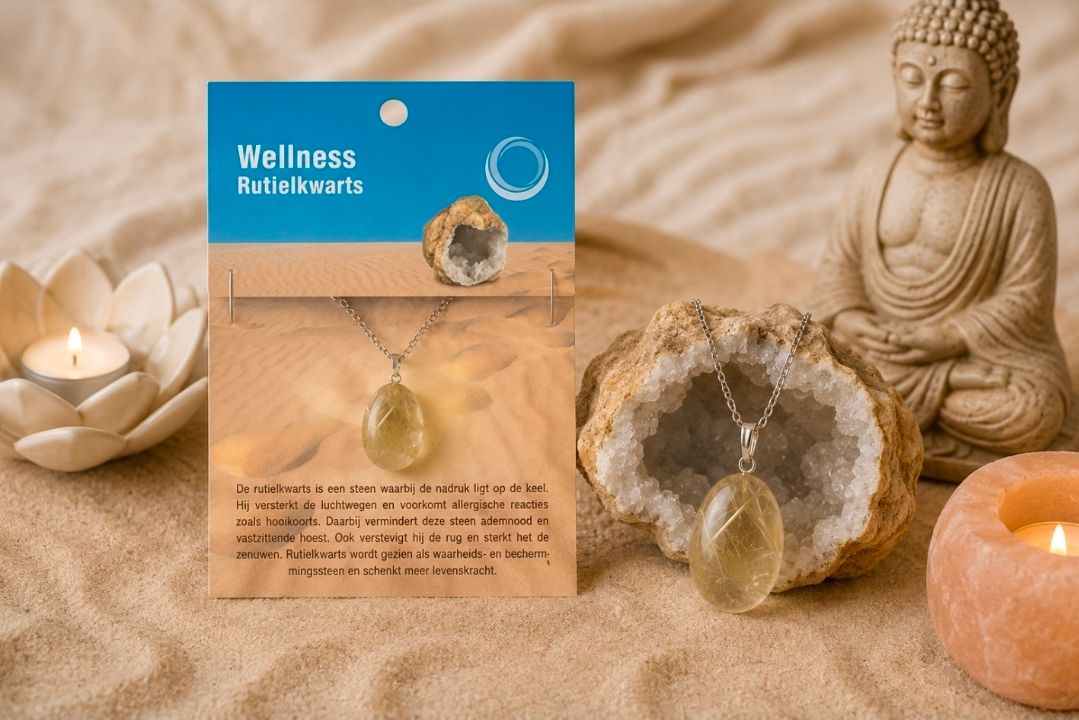 Rutilated Quartz Health Pendant   Necklace