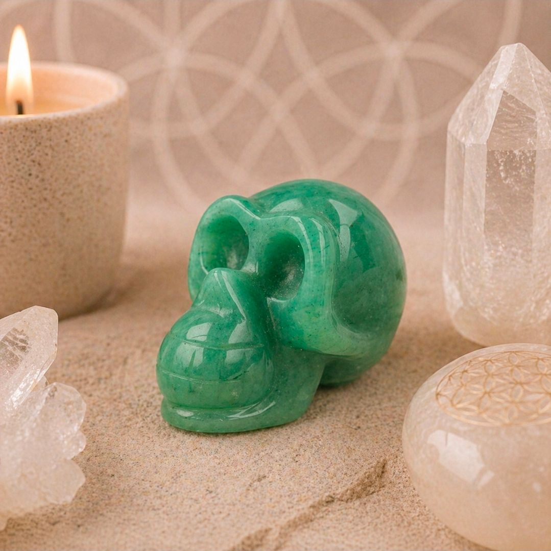 Skull Aventurine Green