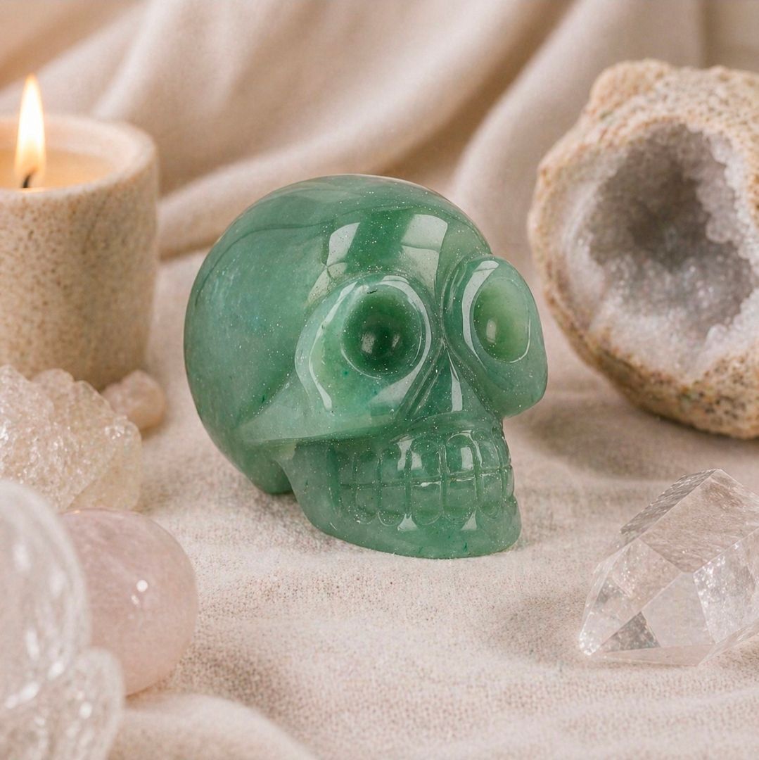 Skull Aventurine Green - 6 cm