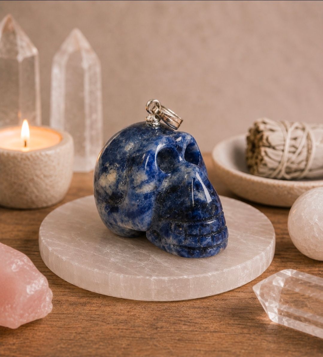 Skull Pendant Sodalite