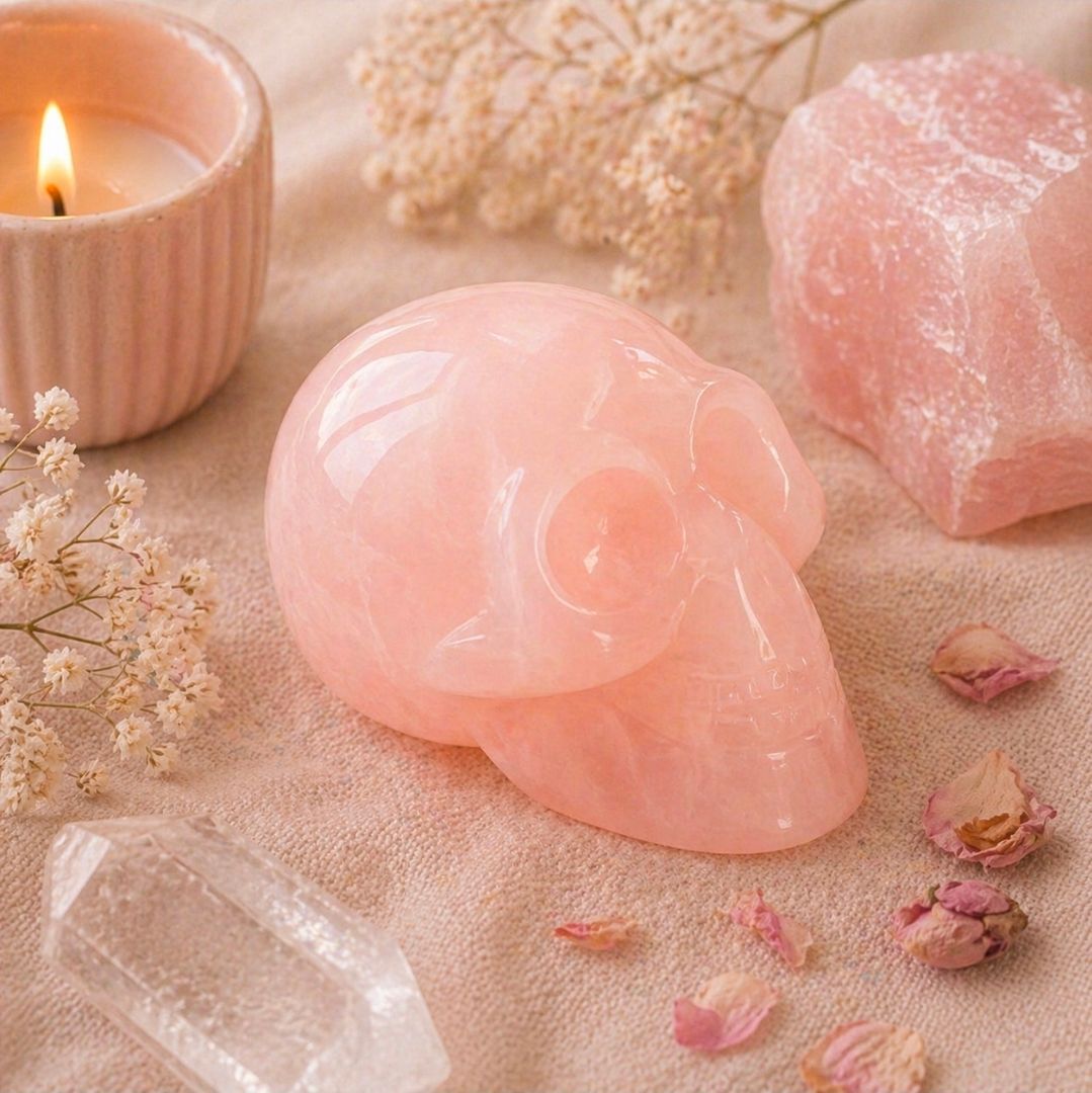 Skull Rose Quartz