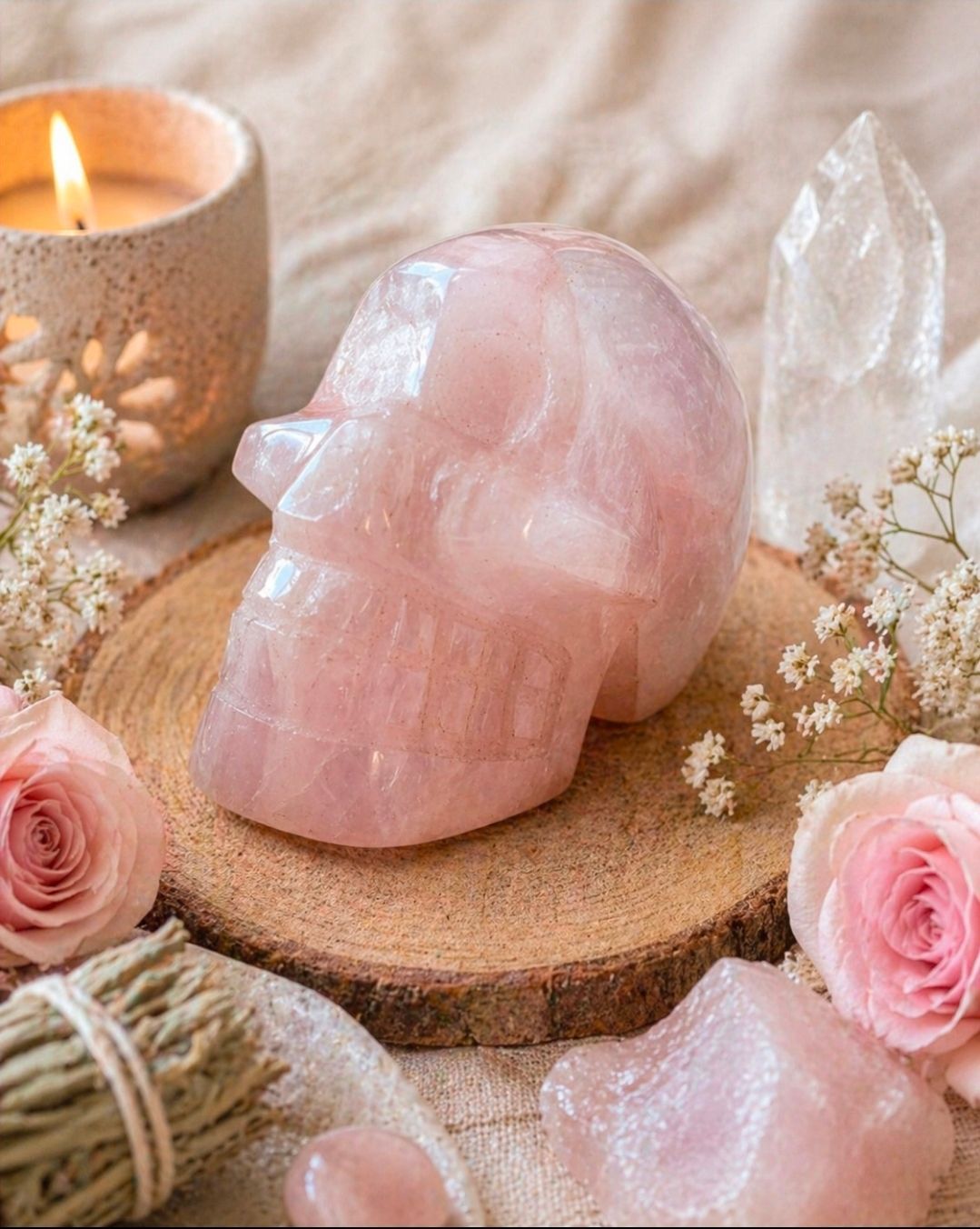 Skull Rose Quartz (no. 5)