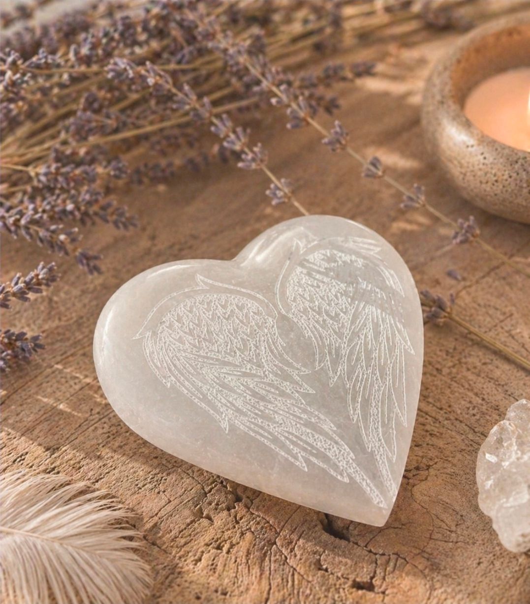 Selenite Charging Stone - Angel Wings